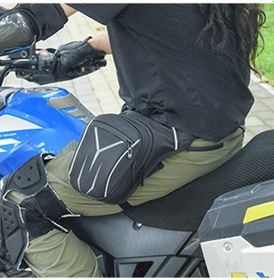 Resim Novahub Kulaklık Girişli Motosiklet Bacak Çantası, Nefes Alabilir, Yansıtıcı Detaylı, Koyu Mavi Koyu Mavi 