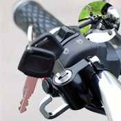 Resim 2 Adet Evrensel Motosiklet Gidon Kiliti, Gidon Montajlı Kask Güvenlik Kilidi, Dayanıklı Kanca, Motosiklet ve Bisiklet Aksesuarları 