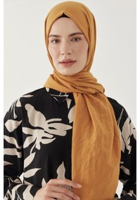 Resim Mirsoy Scarf Düz Pamuk Şal - Hardal Hardal 