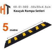 Resim Hayat Trafik Kauçuk Rampa Set, Otopark Rampası, Kaldırım Rampası 50x30x4,5 cm 5 Metre 