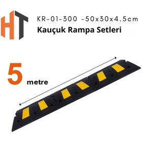 Resim Hayat Trafik Kauçuk Rampa Set, Otopark Rampası, Kaldırım Rampası 50x30x4,5 cm 5 Metre 