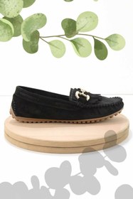 Resim Bambi Siyah Süet Kadın Loafer Ayakkabı K01273301102 