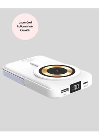 Resim Magsafe Uyumlu Kablosuz Powerbank Hızlı Şarj Özellikli 