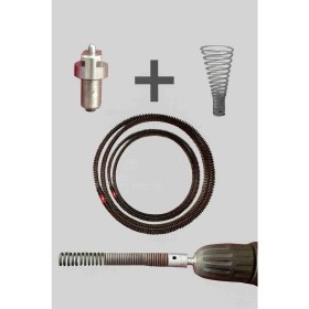 Resim Gider Açma Yayı 7,5 M 16 mm | Matkap Uyumlu Tıkanıklık Açıcı Spirali (Başlık Hediyeli) 