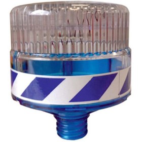 Resim İleri Trafik Solar Flaşörlü Uyarı Lambası (Mavi) 