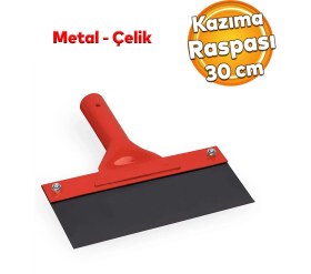Resim Badem10 Kazıma Sıyırma Raspası Metal Saplı Çelik 30 cm Spatula Inşaat Duvar Harç Parke Zemin Temizlleme 