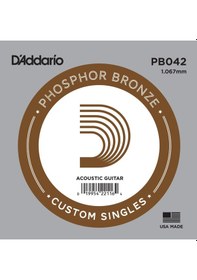 Resim D'addario Pb042 Phosphor Bronze Akustik Gitar Tek Teli - .042 Ak 