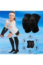 Resim Gök Sports Çocuk Voleybol Dizliği Voleybol Elliği Voleybol Çorabı Kapartma Sünger Destekli 3'Lü Set 