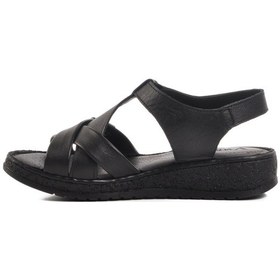 Resim Voyager Siyah Hakiki Deri Kadın Sandalet Çok Renkli 