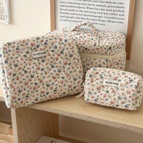 Resim Jolly House Dantelli Makyaj Çantası - Çiçek Deseni, Yumuşak Malzeme, Seyahat veya Günlük Kullanım için Mükemmel 