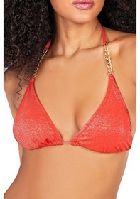 Resim Endeep Kadın Zincir Aksesuarlı Üçgen Kırmızı Bikini Takımı 
