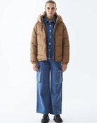 Resim Ltb Şişme Kapüşonlu Kadın Ceket Kahverengi 011244400625018 - 13876 Kahverengi 