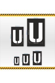 Resim isgtabelam 16x25 Cm/kompozit/ U Harfi Boyama Şablonu 