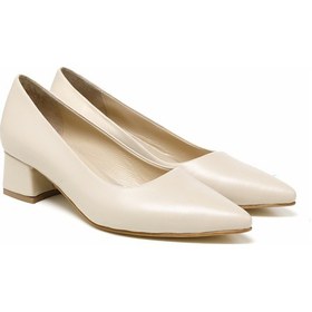 Resim Topuklu/ Stiletto Kadın Rc-4004 Deriden Krem Krem 