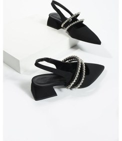 Resim Duxal Shoes Kadın Taşlı Şık Babet-topuklu Ayakkabı-linda Siyah 