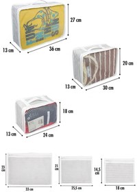 Resim Winbox Hastane Çıkışı 6 Parça Bavul Organizeri Valiz Düzenleyici Organizer Gri Çizgili 