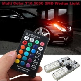 Resim T10 18 Led Araç Rgb Park Lamba Kumandalı Ampül 2 Adet 
