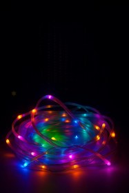 Resim Helios Yılbaşı Ağacı Rgb Led Işık 10 Metre USB Girişli ( Şeffaf ve Esnek Pvc Kaplıdır. Su Geçirmez ) 