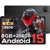 Resim Doogee V Pad 5G 12" 8 GB RAM 256 GB 2.4K IPS Android 15 Tablet Siyah 