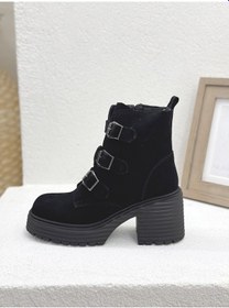 Resim 25k101069 Toka Detaylı Hakiki Deri 8cm Topuklu Bot Kadın 001 