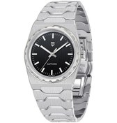 Resim Pagani Design Pd-ys020 37mm Ultra İnce Minimalist Safir Camlı Paslanmaz 100m Su Geçirmez Japon Vj21 Erkek Kol Saat Gümüş - Siyah 