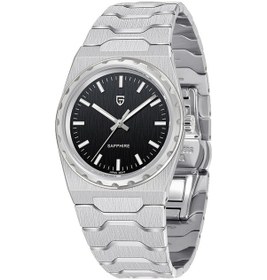 Resim Pagani Design Pd-ys020 37mm Ultra İnce Minimalist Safir Camlı Paslanmaz 100m Su Geçirmez Japon Vj21 Erkek Kol Saat Gümüş - Siyah 