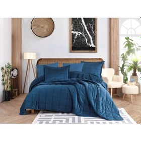 Resim Crystal Yatak Örtüsü Lacivert Çok Renkli 