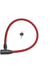 Resim Güçlü Bisiklet Motosiklet Anahtarlı Halat Kilit 12X800 Bisiklet Kilidi 80 cm Kırmızı Renk 