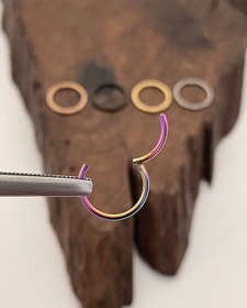Resim Paslanmaz Kararmaz Cerrahi Çelik Tam Halka Kıkırdak Tragus Helix Piercing Gri 