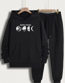 Resim uyguntarz Unisex Moon Phases Baskılı Eşofman Takımı 
