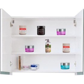 Resim Asmira Aynalı Üst Dolap - 80 Cm - Mdf Kapak - Beyaz Çok Renkli 