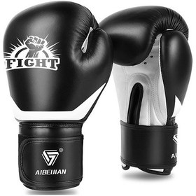 Resim Lemestar Erkekler İçin Boks/mma Dövüş Eldiveni, 8oz, Siyah, Büyücü Zıp, Kaliteli Deri Ve Ekstra Kalın Dolgulu, En İyi Koruma Ve Şok Emilimi Siyah 