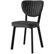 Resim Salon Balkon Ve Mutfak Sandalyesi Siyah Metal Gövde Babyface Kumaş Siyah 6 Adet Siyah-siyah 