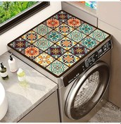 Resim Tongdashop Retro Ekose Hızlı Kuruyan Çamaşır Makinesi Ve Kurutucu Pedi Ev Dekoru 