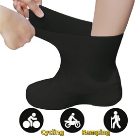 Resim Dayanıklı Dış Mekan Lateks Su Geçirmez Ayakkabı Kapağı - Lateks, Dikişsiz, Su Geçirmez ve Kaymaz - Dış Mekan Yağmurlu Günler ve Islak Koşullar için Mükemmel - 1 Çift, Seyahat Dostu 