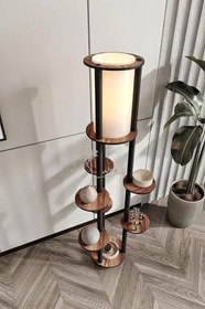 Resim Volante Raflı Lambader (Ceviz) 