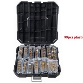Resim Geeroyoo 99 Parça Titanyum Kaplı Hızlı Çelik Matkap Ucu Seti - Ahşap İşleri İçin Çok Amaçlı Delme Uçları Plastik Kutuda 