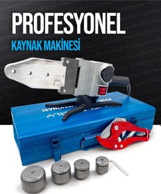 Resim Profesyonel Çift Residanslı Isı Ayarlı Pprc Plastik Boru Kaynak Makinesi Çantalı Teflon Makaslı Set 