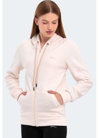 Resim Slazenger Katya 2 Li Set Kadın Fermuarlı Kapüşonlu Cepli Sweatshırt Ekru - Yeşil 