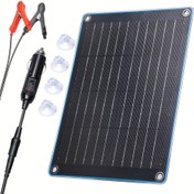 Resim 10W Taşınabilir Solar Araç Aküsü Şarj Cihazı, 12V Araç Şarj Cihazı, Araç Girişi ve Timsah Klipsi ile, Etfe Monokristal Solar Panel, Aküsüz 