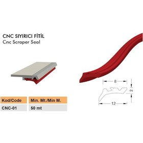 Resim Cnc Tezgah Sıyırıcı Fitil Hareketli Eleman Lastiği Körük Fitili Kırmızı - 25 Metre (338306456) 