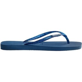 Resim Hav. Square Logo Metallıc Comfy Blue Kadın Parmak Arası Terlik-2173 Mavi 
