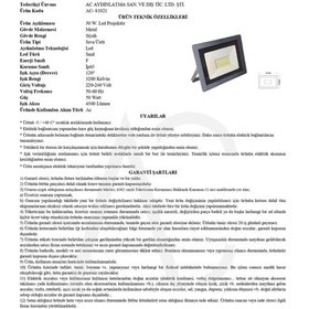 Resim 50w Led Projektör Sarı Işık 