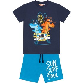 Resim Denokids Shark Surf Erkek Çocuk T-shirt Şort Takım 