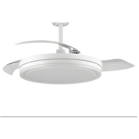 Resim Gizli Kanat Ledli Ses Ve Kumanda Kontrollü Tavan Vantilatörü Beyaz Kcf307 