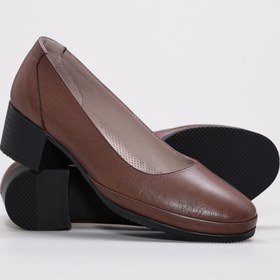 Resim Fast Step Hakiki Deri Kadın Kalın Topuklu Ayakkabı 889ZA5065 