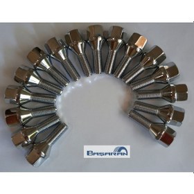 Resim Bijon Takımı Krom Kaplı M12 X 1.25 Aa 19 Mm Diş 28 Boy 56 Mm Takım 16 Adet 