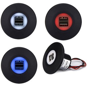 Resim YEO Çift Usb Işıklı Araç Şarj Soketi 12-24v 4.2a 