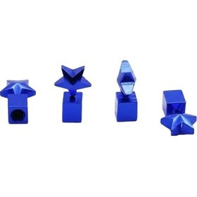 Resim Yıldızlı Alüminyum Sibop Kapağı 4& 39lü Set Mavi 