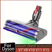 Resim V7-V15 Sert Ahşap Zemin Elektrikli Direkt Fırça Başlığı - 180° Esnek İşletim, Emiş Gücüyle Temizleme Özellikli ABS Kıllı Rulo Fırça Eki için V7/V8/V10/V11/V15 Süpürgeler, Pılavuz İçin 